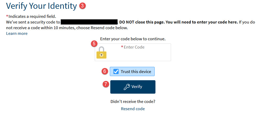 Image of Verify your Identity page